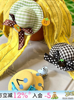 UnsocialNight原创可爱发夹甜美蝴蝶结发卡帽子三色