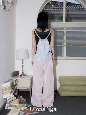 UnsocialNigh原创设计印花抽绳包