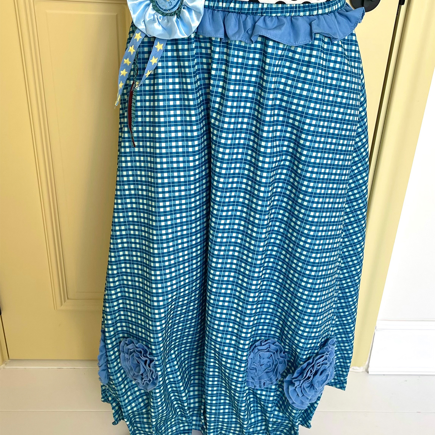 原创格子拼接半裙设计感