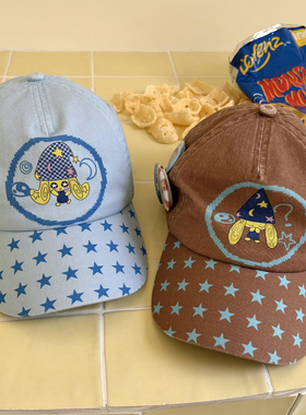 UnsocialNigh原创小众设计插画印花星星Taichi Dog鸭舌帽女百搭