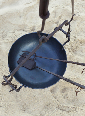 触造  户外煎铲烧烤叉 露营手工锻造铁艺 轻巧便携烧烤