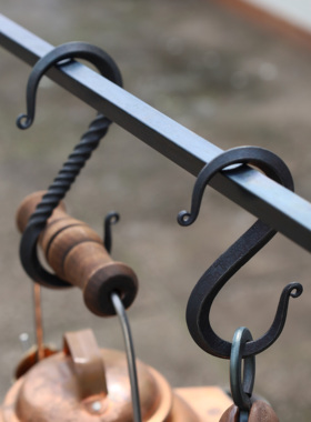 触造TOUGE S型铁艺挂钩 匠人手工锻造 铁打出 立面收纳置物 原创