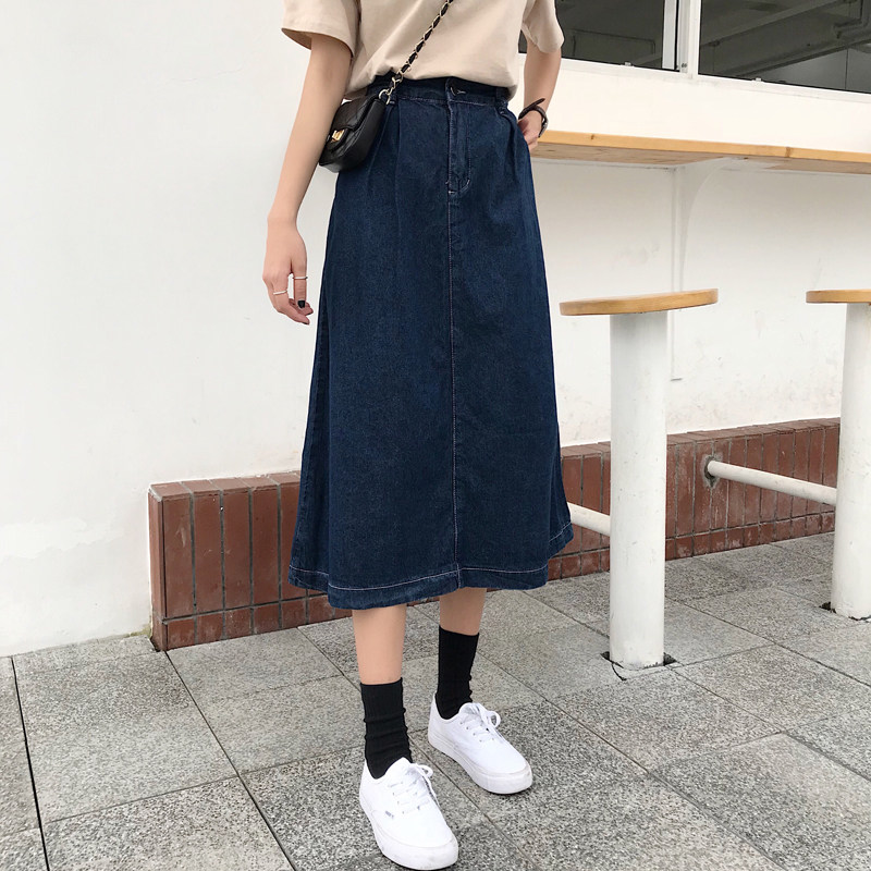 2019 Spring new pattern Paige Retro Denim skirt Do the old The dress skirt Women's wear Ultra-fire skirtin the Women's clothing/Boutique , Skirts  category - from Buy2taobao.com to provide professional Taobao agent buy service