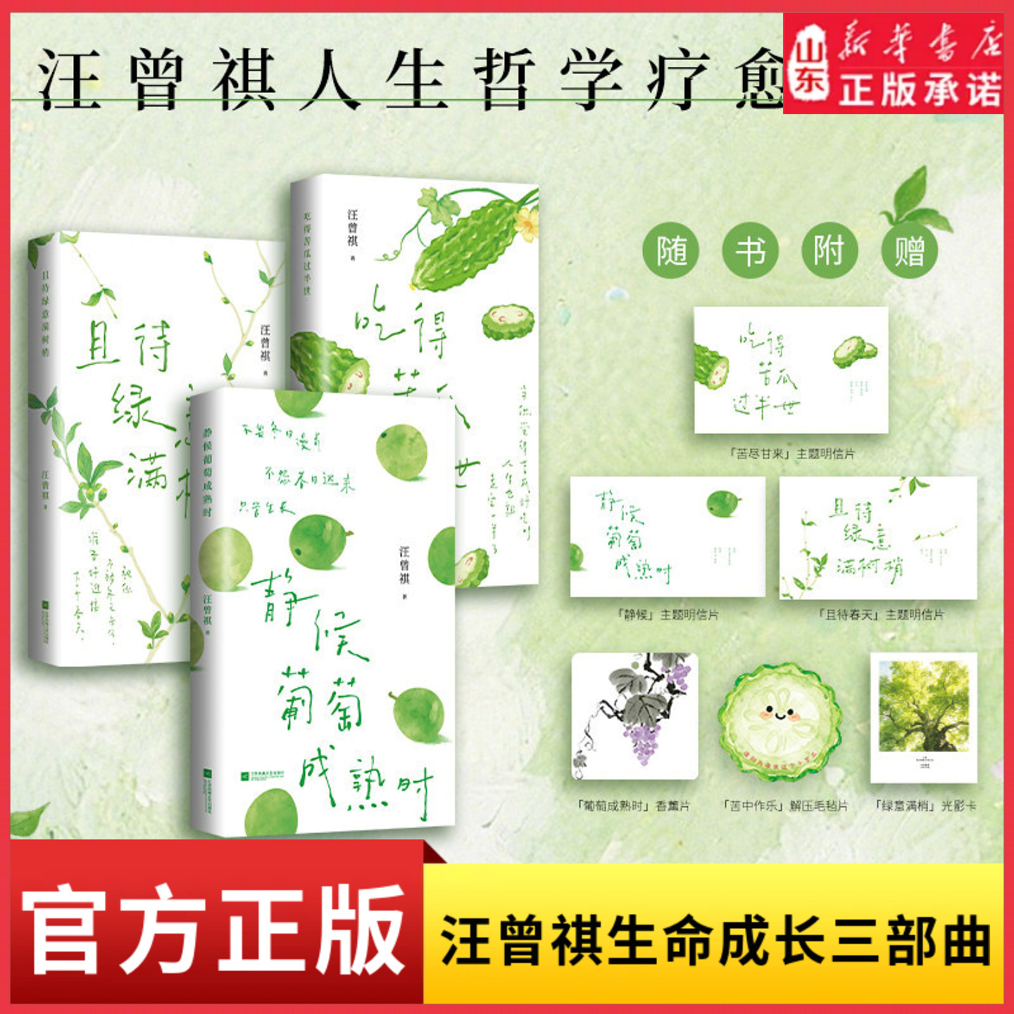 【赠明信片+香薰片】静候葡萄成熟时吃得苦瓜过半世且待绿意满树梢三册任选 汪曾祺经典散文治愈合集 中国现当代文学新华书店