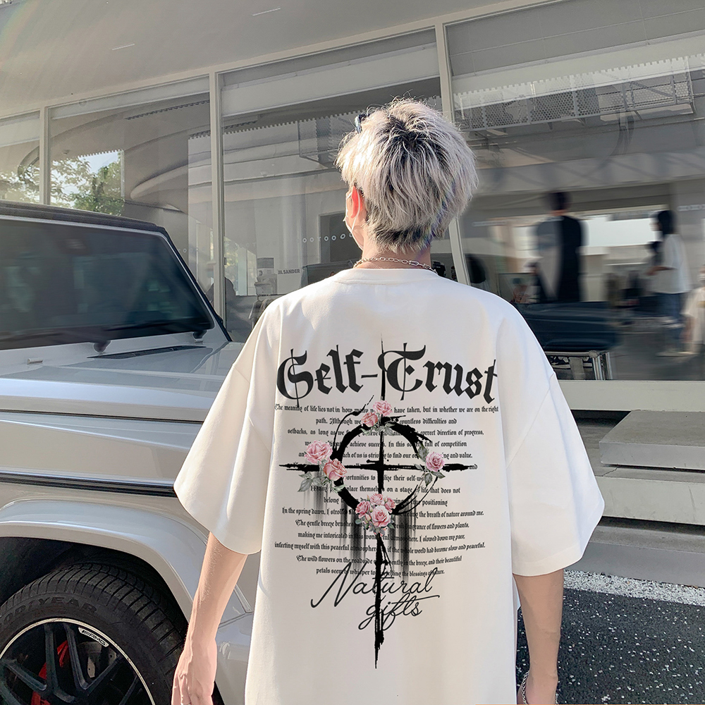 美式高街痞帅纯棉短袖t恤