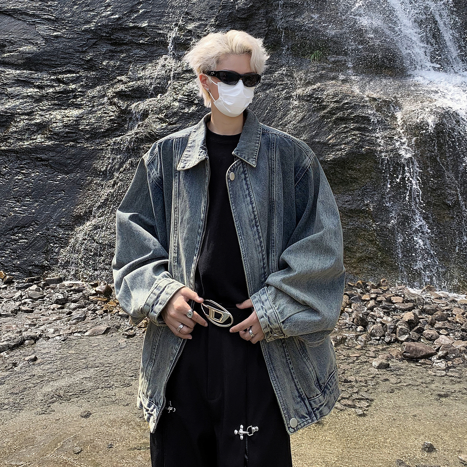 牛仔外套男秋季新款美式高街复古