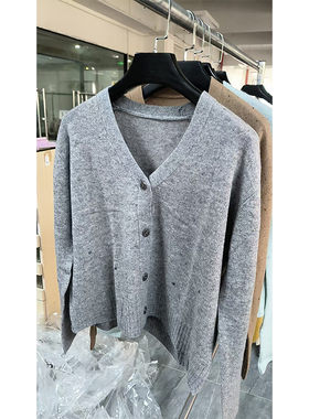 【树林送福利】 WYL002  V领开衫女长袖显瘦针织衫上衣