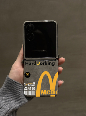 黑字M记新款适用华为purax折叠小米mixflip2手机壳摩托罗拉Razr60防摔荣耀MagicV轻奢三星Z45/7FE高级OPPON3