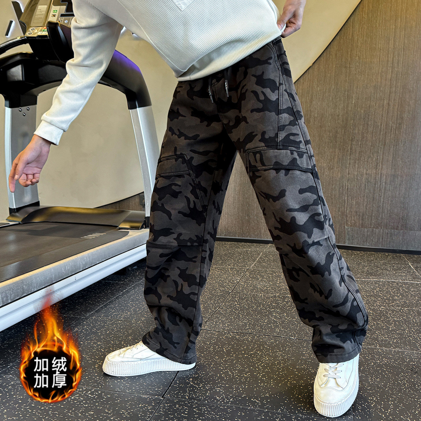 男士冬季加绒休闲裤迷彩纯棉直筒裤C207-K269-P85控115，男装卫衣，电商C207