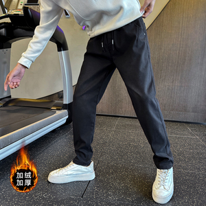 冬季加绒休闲裤男士修身弹力直筒裤 C207-6500-P78控108，男装卫衣，电商C207