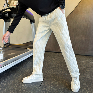 冬季加厚棉裤男士休闲裤菱形格直筒裤 C207-70021-P65控95，男装棉裤，电商C207