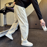 男士秋冬新款提花休闲裤修身直筒裤C207-70006-P65控95，男装休闲裤，电商C207