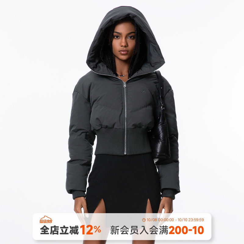 美式复古加厚保暖连帽棉服