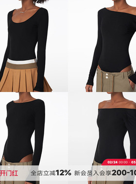 ABMY 人手一件4种穿法弹力修身连体衣女春夏内搭T恤美式辣妹ins