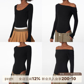 连体衣女春夏内搭T恤美式 ABMY 人手一件4种穿法弹力修身 辣妹ins