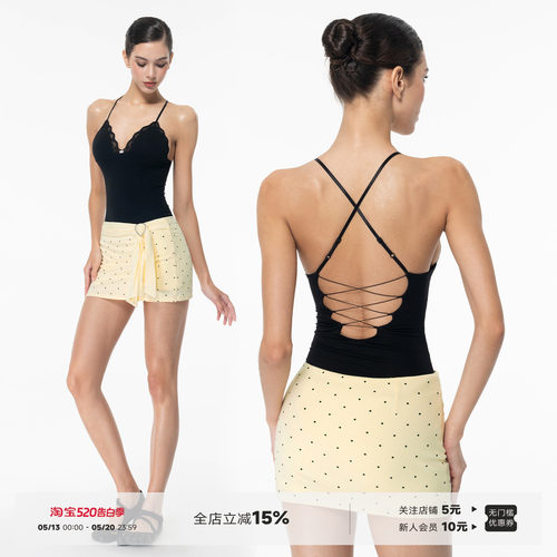 蕾丝露背绑带吊带带胸垫连体衣女