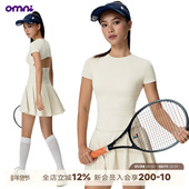 ABMY 网球运动套装 omni 露背镂空短袖 T恤带胸垫A字短裙防走光