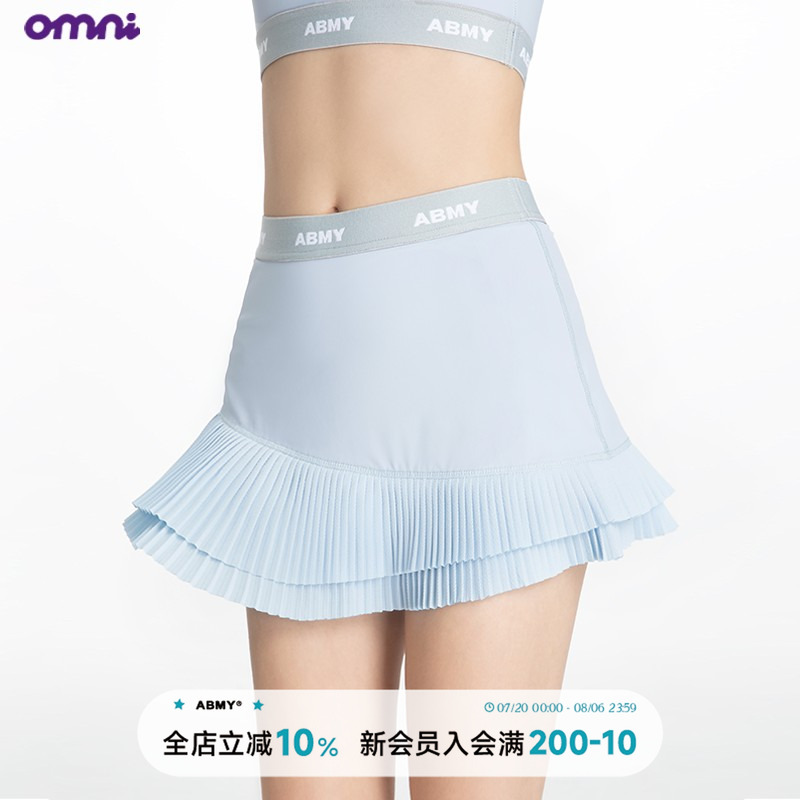 omni by ABMY 不规则网球运动百褶裙女防走光双层瑜伽健身半裙裤