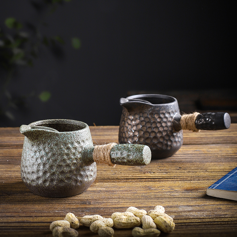 复古中式煮茶器粗陶侧把壶简易