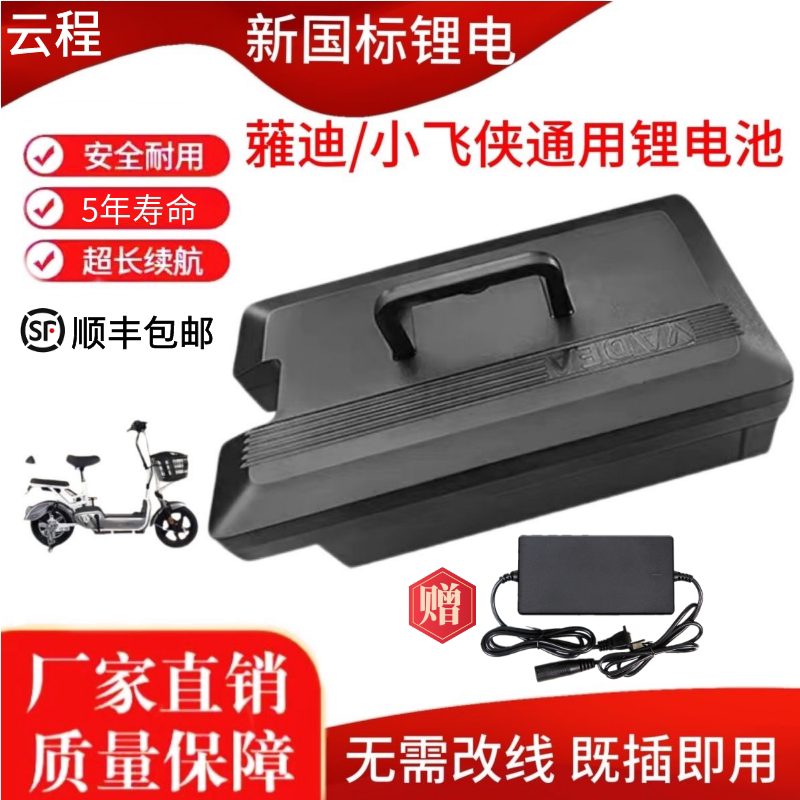 全新动力锂电池48v适用于雅迪小飞侠电动车手提款可拆卸替换电池
