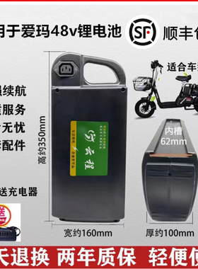 适用于爱玛台铃雅迪小刀电动车锂电池48v20ah大容量三元锂带锁头