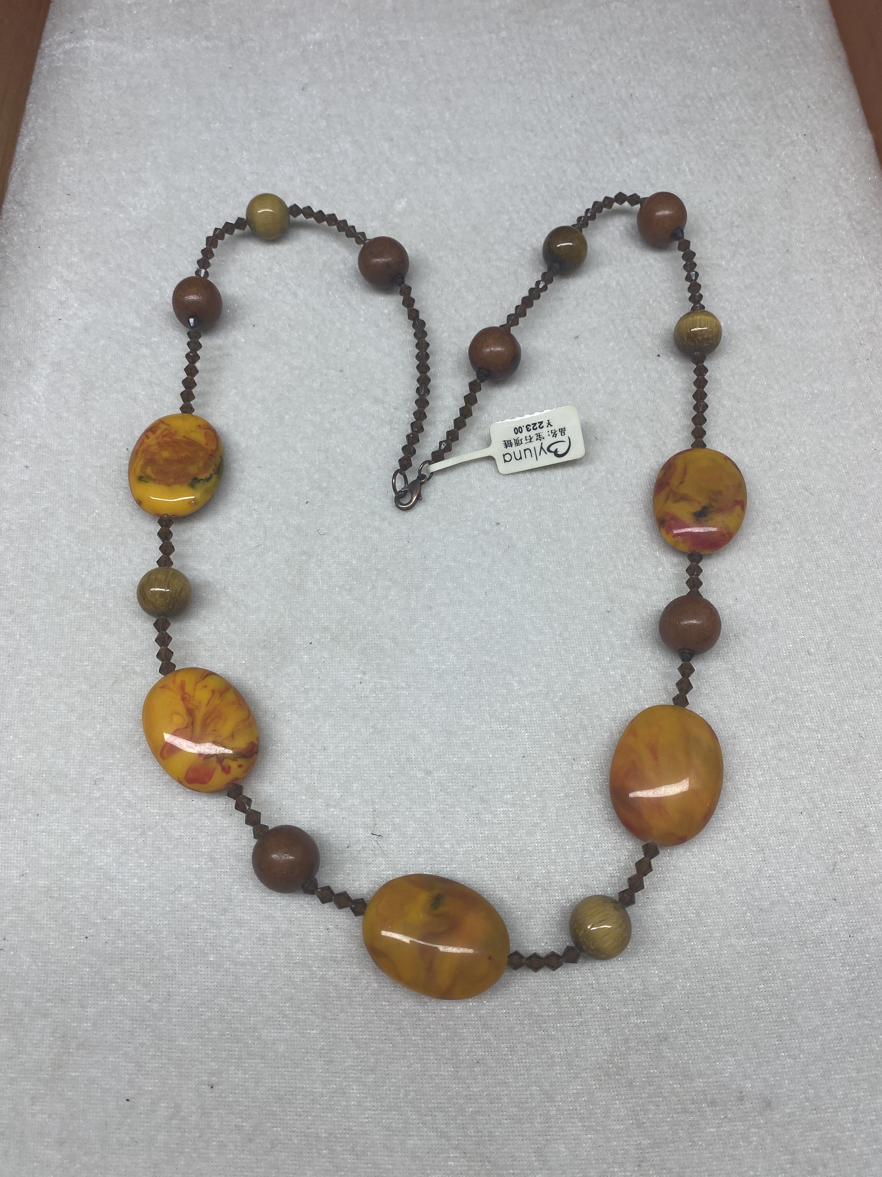 青岛美饰亚克力虎眼石玻璃米珠项链不退不换 5.75