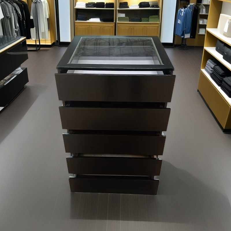 黑色中岛台小型展示柜吧台收纳柜