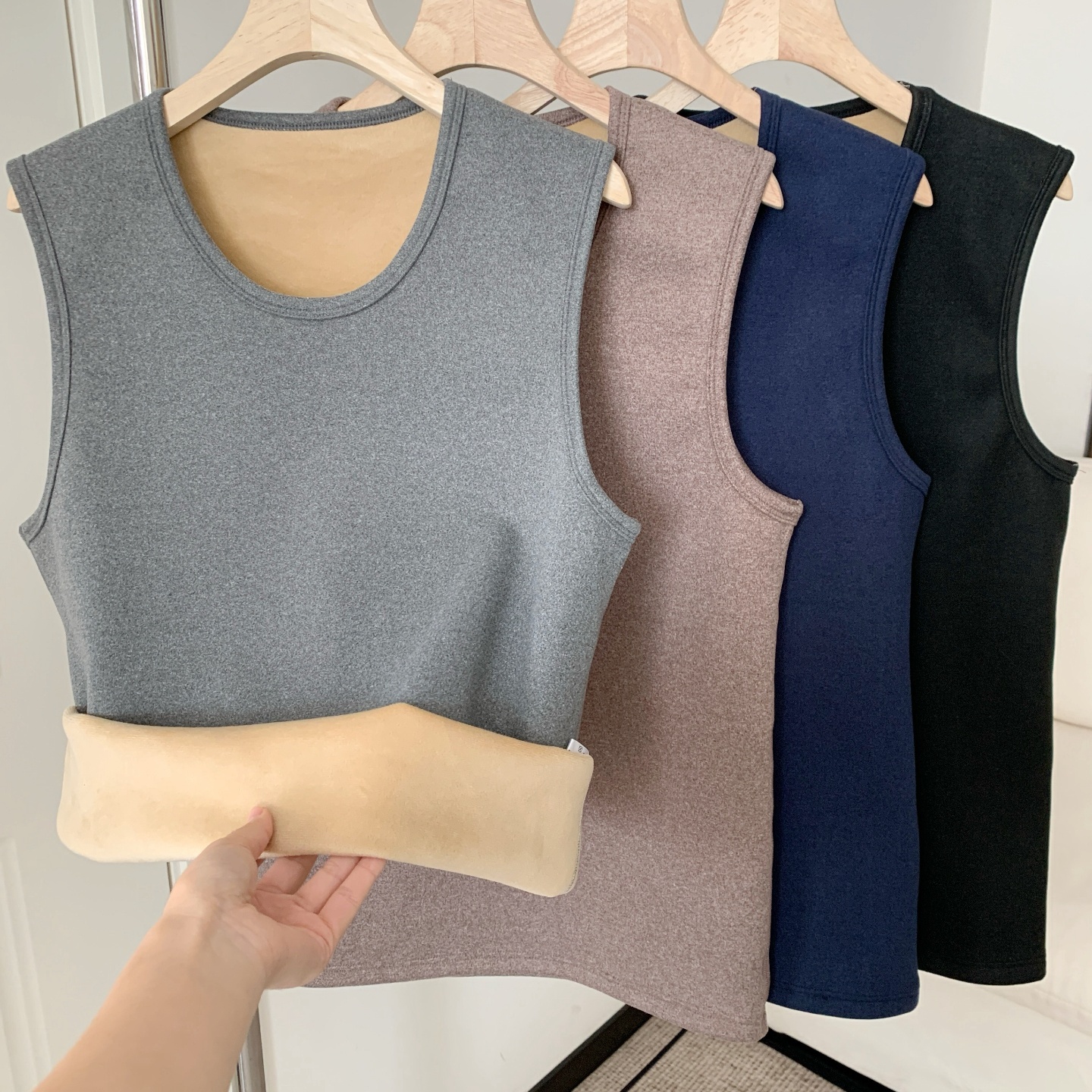 冬季男士加绒保暖背心