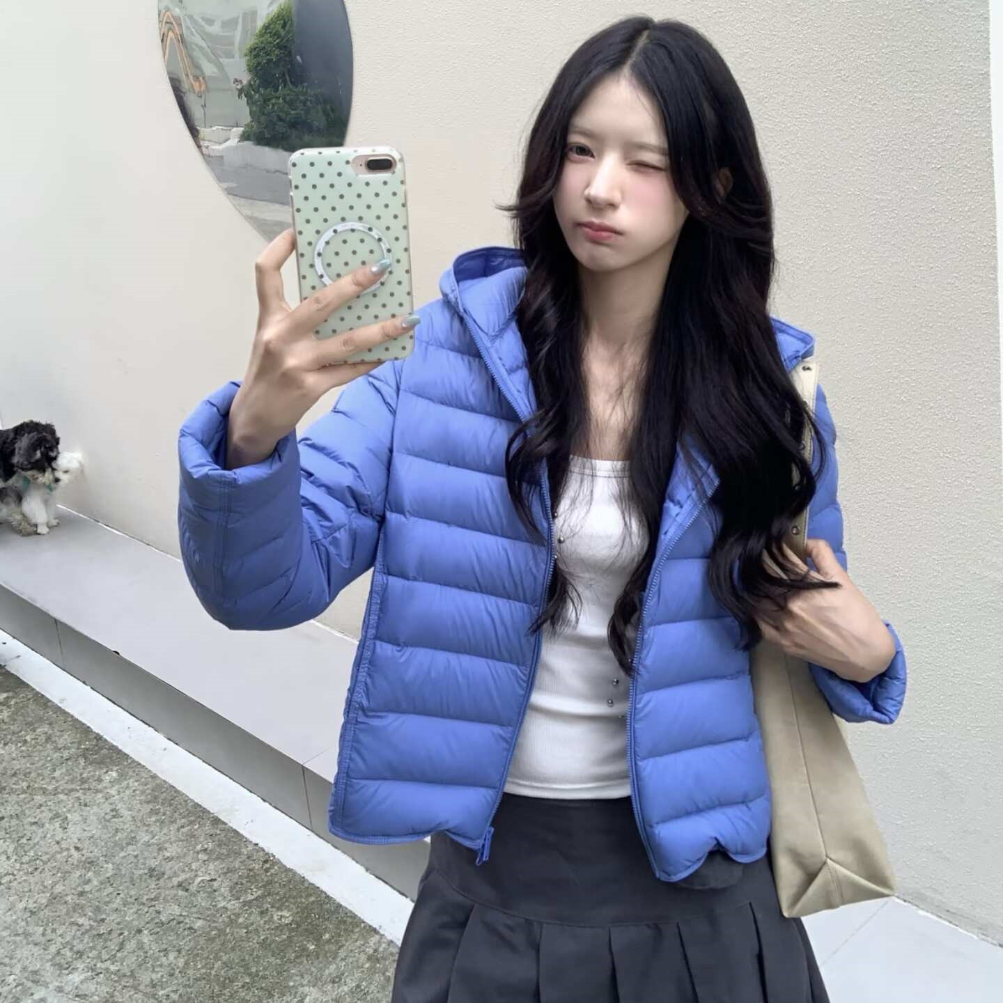 小个子连帽轻薄短款羽绒服女保暖