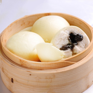 广式点心金城芝麻流沙包240g6个速冻半成品早餐包黑芝麻流沙包