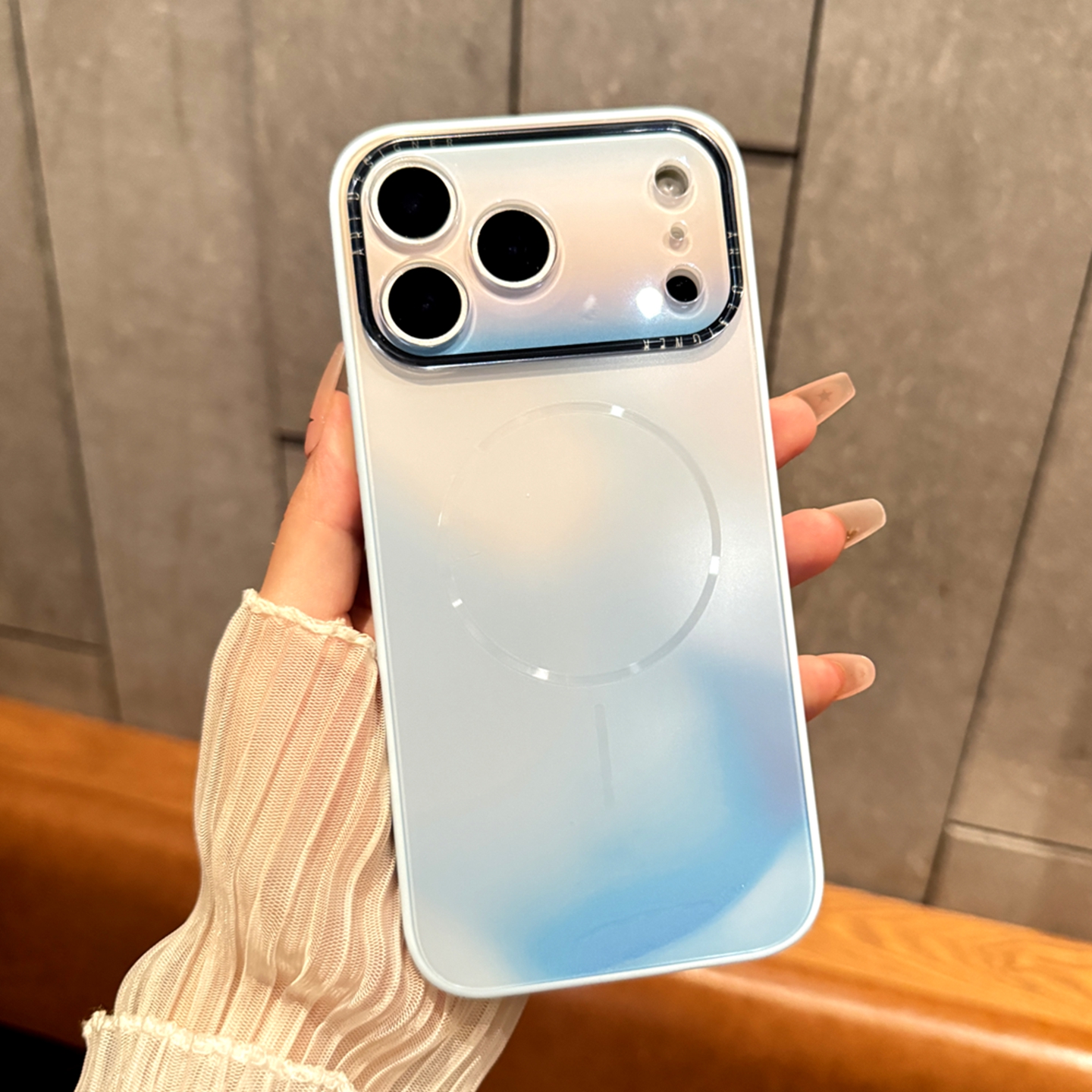 高级水墨渲染适用苹果17promax细磁吸手机壳iPhone16防指纹女15pro防摔14promax硬壳13plus保护套精孔12小众