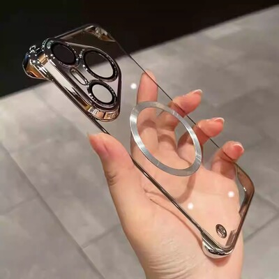 Magsafe磁吸适用华为pura70pro透明手机壳pura70无边框透气散热pura70pro+带镜头膜p70半包por硬壳超薄保护套
