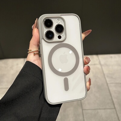 iphone16promax高级肤感磁吸壳苹果15promax手机壳11新款16e男女12情侣款13pm简约14plus硬壳保护套12/13mini