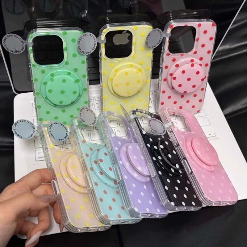 多巴胺波点调色盘磁吸适用苹果16promax手机壳新款iPhone15女高级感防摔14promax全包苹果13夏日透明保护套女