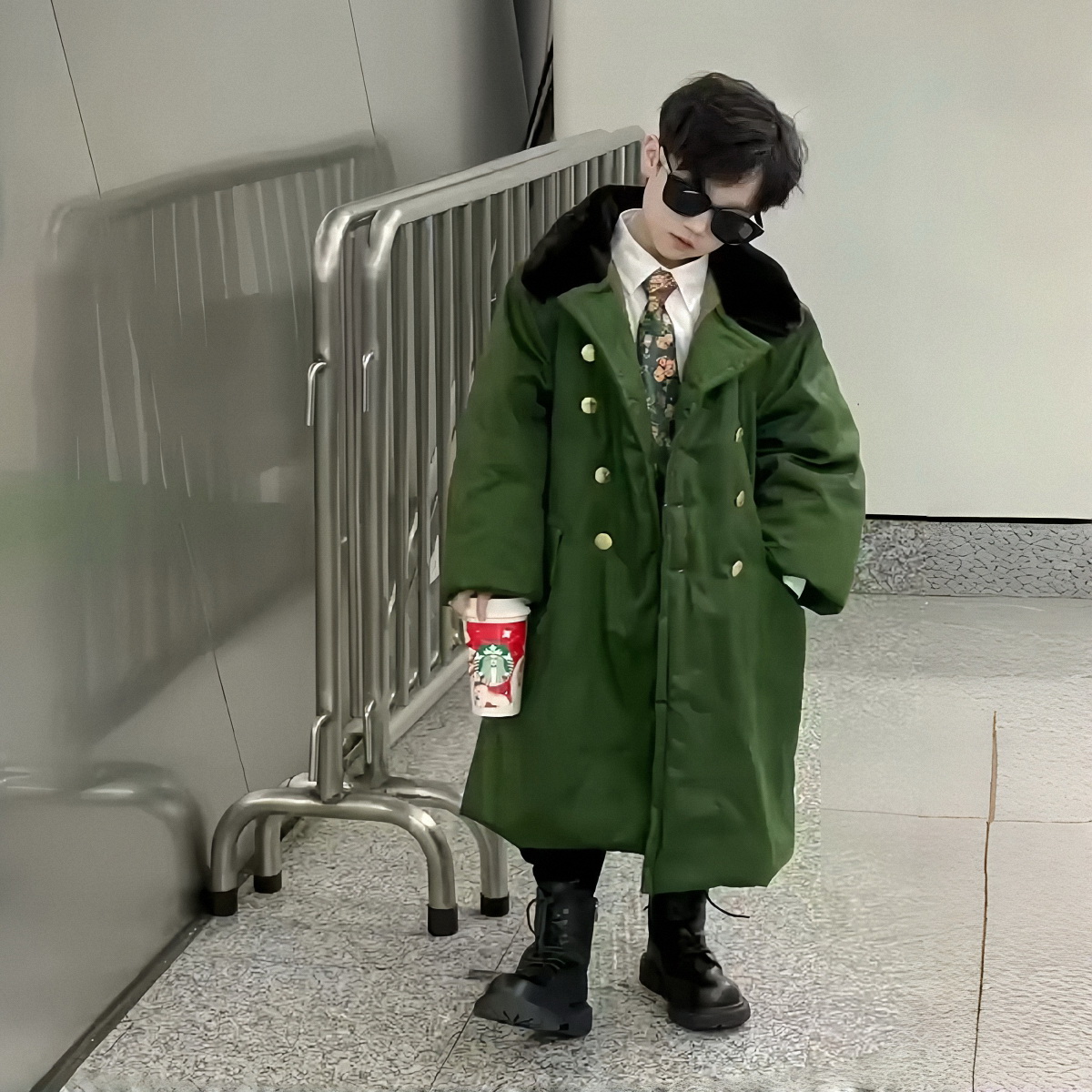 男童女孩东北军大衣幼儿学生棉袄