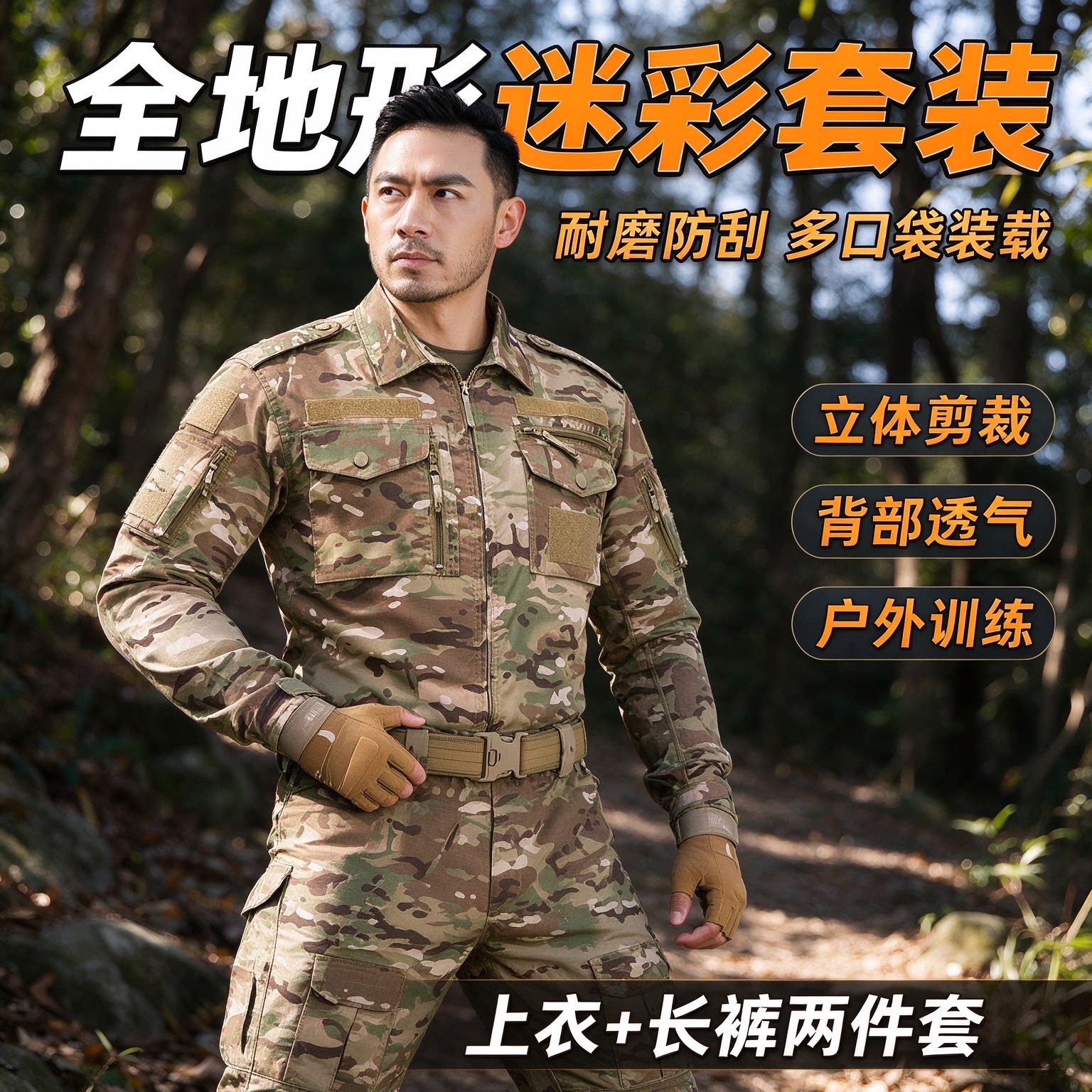 战术作训套装耐磨迷彩多口袋