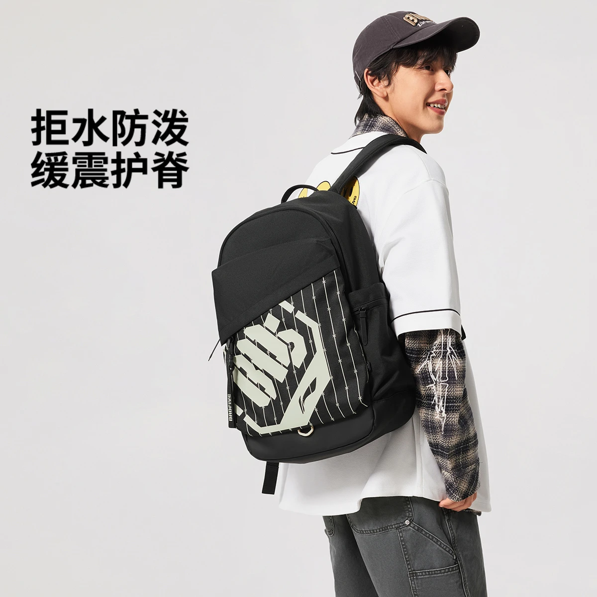李宁2025新品防泼水双肩包