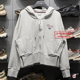 李宁卫衣2026春季新款女子休闲简洁时尚宽松开衫连帽卫衣AWDW276