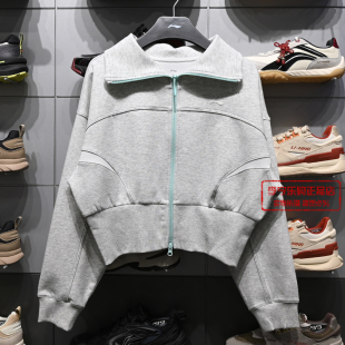 李宁女子卫衣2026春夏舒适柔软运动宽松外套AWDW416 白鹿同款