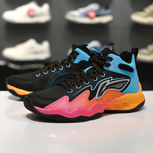 YKBV090 男大童龙拳反光减震回弹中帮童篮球鞋 李宁运动鞋 2025新款
