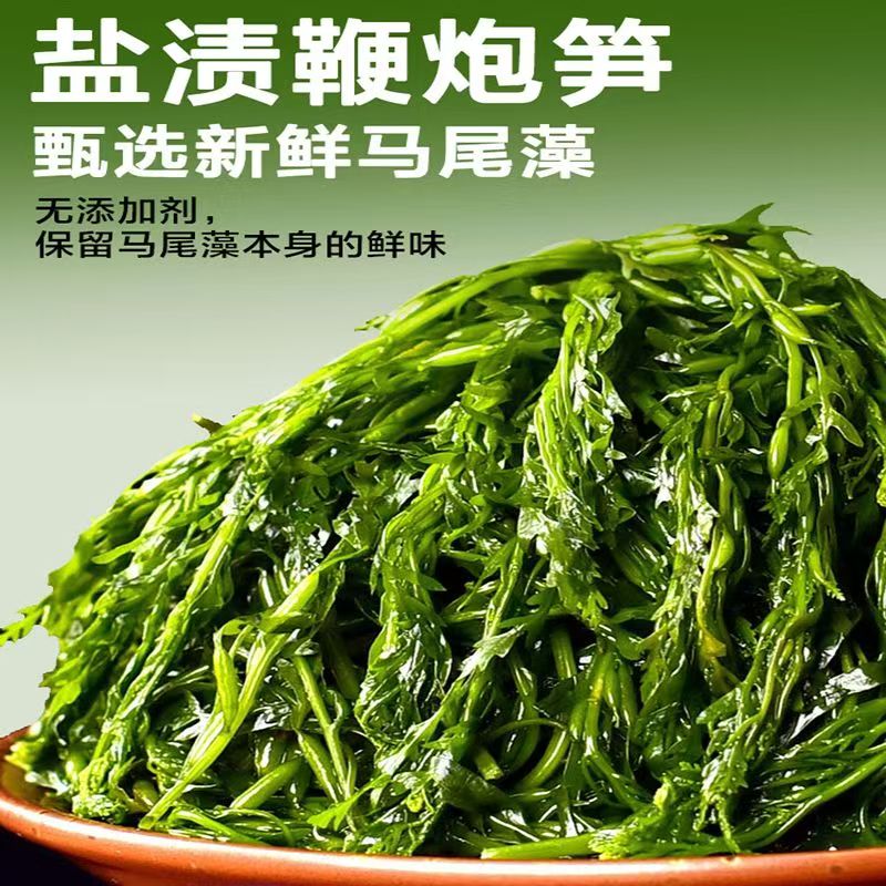 盐渍鞭炮笋寿菜马尾藻羊栖菜海藻海菜火锅食材炮仗笋海草鞭泡笋