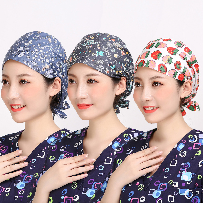 护士医生牙科口腔中短发手术帽子