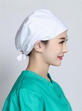 系带葫芦帽白色薄款透气男女医生护士手术帽牙科口腔美容师工作帽