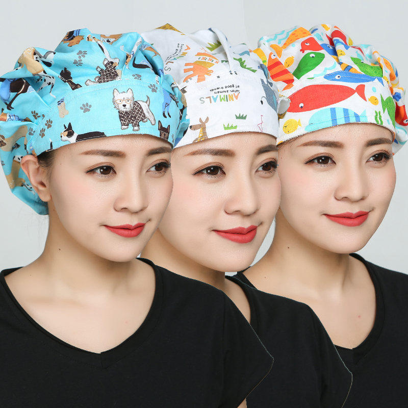 手术帽女护士薄款长发防掉头发护士节礼物包头时尚卡通透气帽子