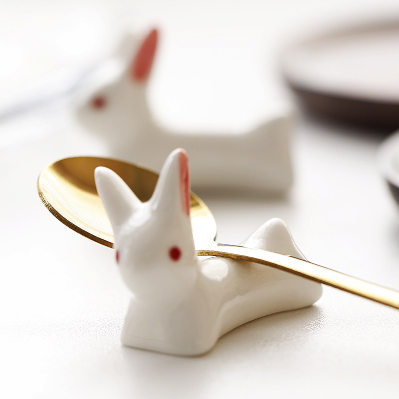 小白兔陶瓷筷子架筷托 日式ZAKKA餐桌小摆件可爱卡通兔子筷枕笔架,餐饮具,筷子架,淘宝优惠券,粉丝福利购,淘宝优惠卷