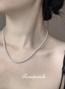 rosepeach「曼塔玫瑰」原创千金少女高品质淡紫高亮轻奢珍珠项链