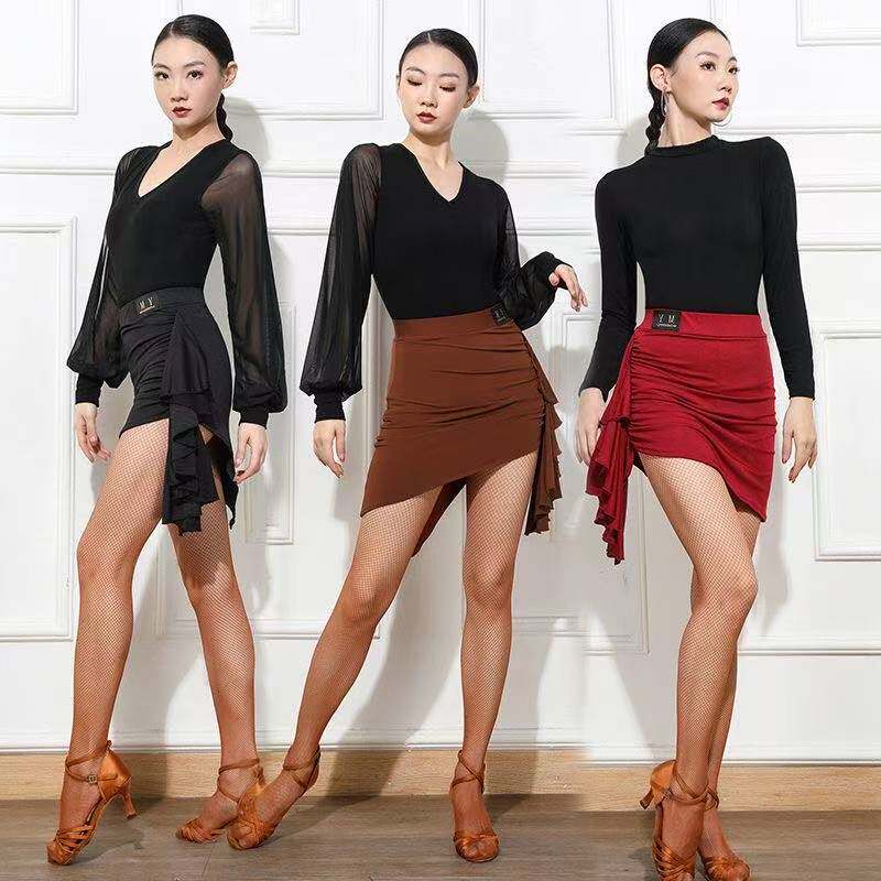 拉丁舞服装女新款专业舞蹈裙练功服跳舞裙子拉丁舞裙成人半身裙