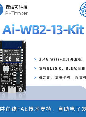 安信可WiFi+蓝牙5.0模块Ai-WB2-13-Kit开发板/板载天线Type-C接口