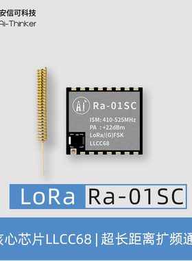安信可推荐LLCC68芯片LoRa无线射频模组SPI接口IPEX天线 Ra-01SC