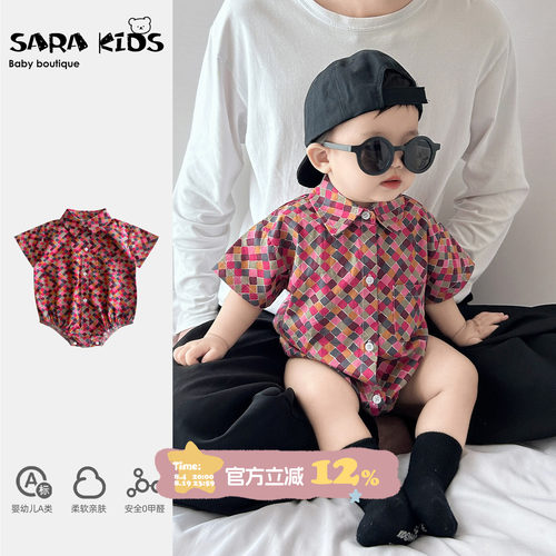 婴儿夏天衣服洋气韩系宝宝包屁衣夏装超萌满月婴幼儿外出Polo哈衣